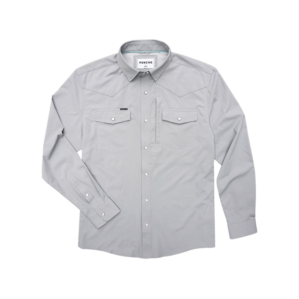 Poncho San Saba Men's Gray Long Sleeve Shirt